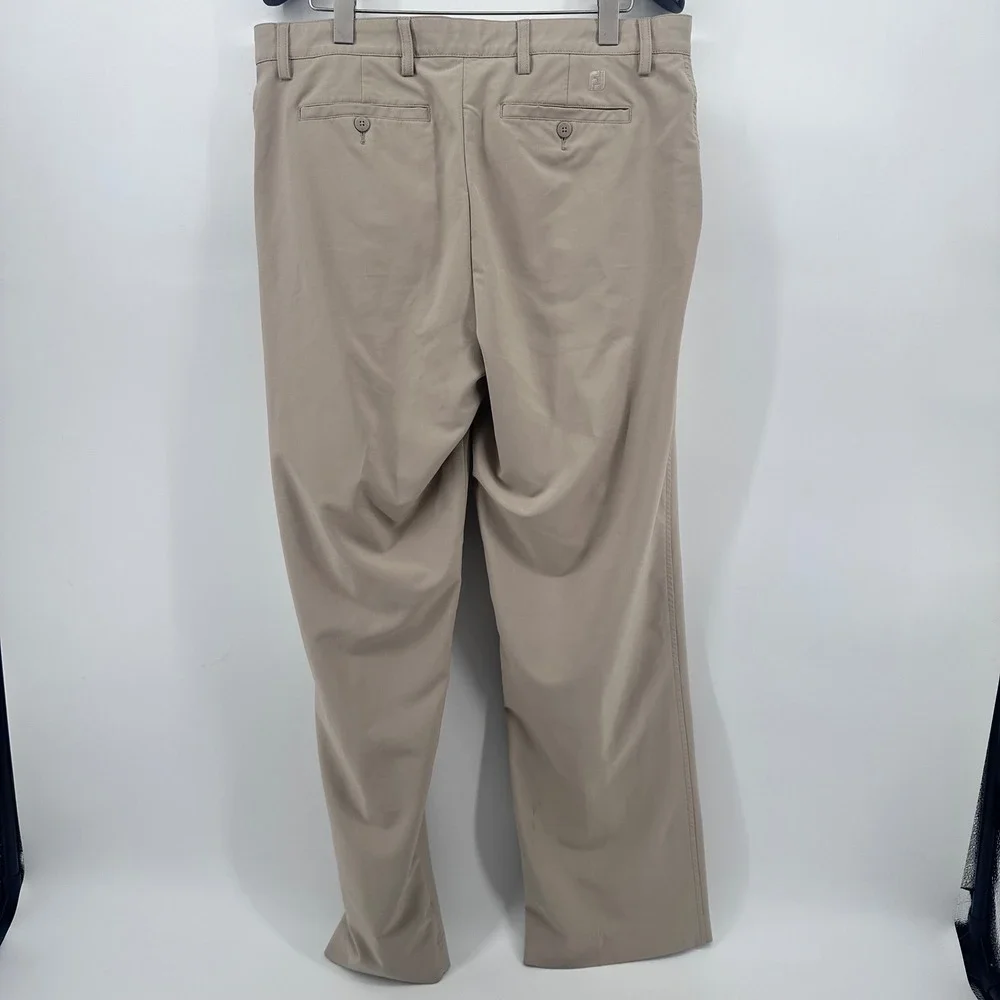 FootJoy Golf Pants Mens 36x32 Khaki Tan Performance Stretch Flat Front